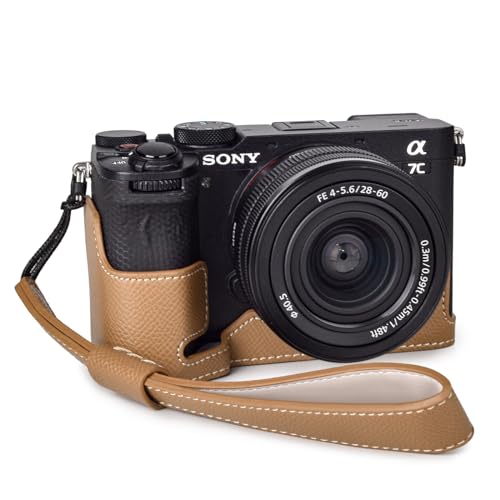 Rieibi Sony a7C II Hülle – Premium PU Leder Halbtasche für Sony A7C II/Alpha 7C Mark II Digitalkamera mit Handschlaufe – Schutzgriff A7CII Hülle mit Handgriff & Öffnung unten – Braun Rieibi Sony a7C II Hülle – Premium PU Leder Halbtasche für Sony A7C II/Alpha 7C Mark II Digitalkamera mit Handschlaufe – Schutzgriff A7CII Hülle mit Handgriff & Öffnung unten – Braun von Rieibi