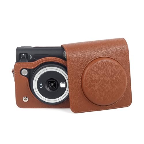 Rieibi PU Ledertasche für Fujifilm Instax SQ40 - Kameratasche für Square 40 Sofortbildkamera - Vintage SQ40 Tasche Cover mit Gurt - Braun Rieibi PU Ledertasche für Fujifilm Instax SQ40 - Kameratasche für Square 40 Sofortbildkamera - Vintage SQ40 Tasche Cover mit Gurt - Braun von Rieibi