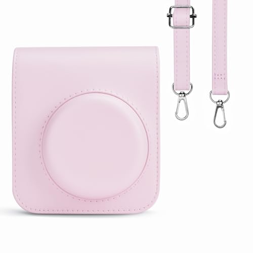 Rieibi Tasche für Instax Mini 12 – PU Leder Tasche für Instax Mini 12 Sofortbildkamera – Abnehmbare Tasche mit verstellbarem Schultergurt – Pink Rieibi Tasche für Instax Mini 12 – PU Leder Tasche für Instax Mini 12 Sofortbildkamera – Abnehmbare Tasche mit verstellbarem Schultergurt – Pink von Rieibi