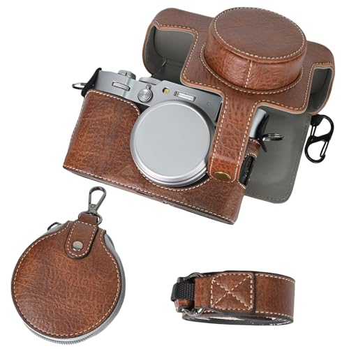 Rieibi X100VI Kameratasche Retro Ledertasche für Fujifilm X100VI Digitalkamera Schutzhülle mit Band und Grip Case, braun, Für X100VI Rieibi X100VI Kameratasche Retro Ledertasche für Fujifilm X100VI Digitalkamera Schutzhülle mit Band und Grip Case, braun, Für X100VI von Rieibi