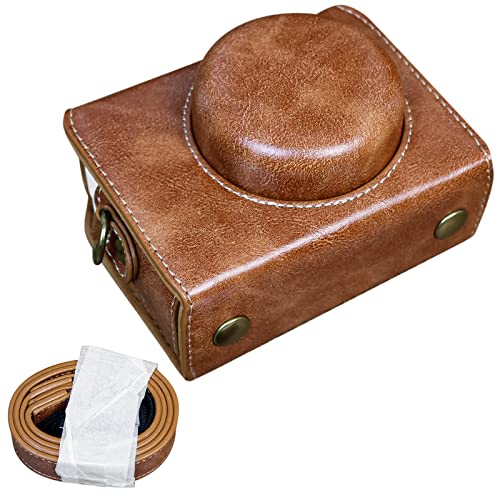 Rieibi ZV1F Hülle - Vintage PU Leder Kameratasche für Sony ZV1F ZV-1F/ZV-1M2/ZV-1 Mark II Vlog Kamera - ZV-1 II Schutzhülle - Braun Rieibi ZV1F Hülle - Vintage PU Leder Kameratasche für Sony ZV1F ZV-1F/ZV-1M2/ZV-1 Mark II Vlog Kamera - ZV-1 II Schutzhülle - Braun von Rieibi