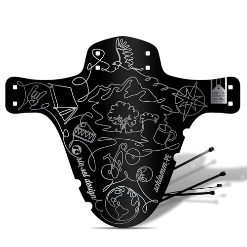 Riesel Design® 1x Mudguard - Schlamm:PE - MTB Schutzblech inkl. Kabelbinder/Stylisches Fahrrad Schutzblech & modernes Mountainbike Schutzblech für Jede Fahrradgröße - NEU 2023/24 (Journey) von Rie:Sel Design