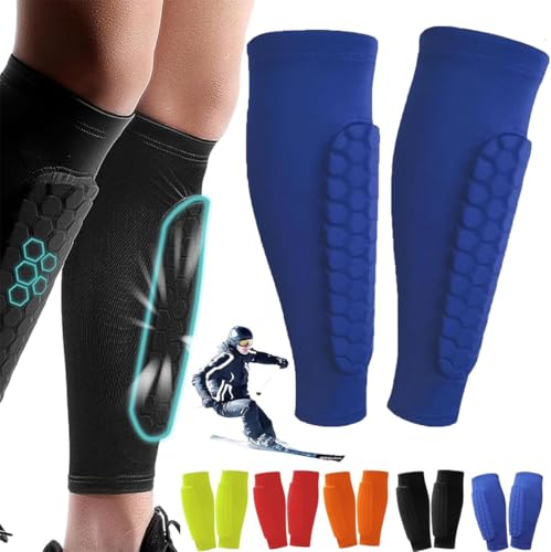 Achilles Shinbang Shields,Shinbang Protector 2.0,Shin Defender Shin Guards,Shindefender Shin Guards,Shinbang Ski Protectors,Football Sock Sleeves Soccer Shin Guards for Men, Women (Blue, L) von Rietoiu