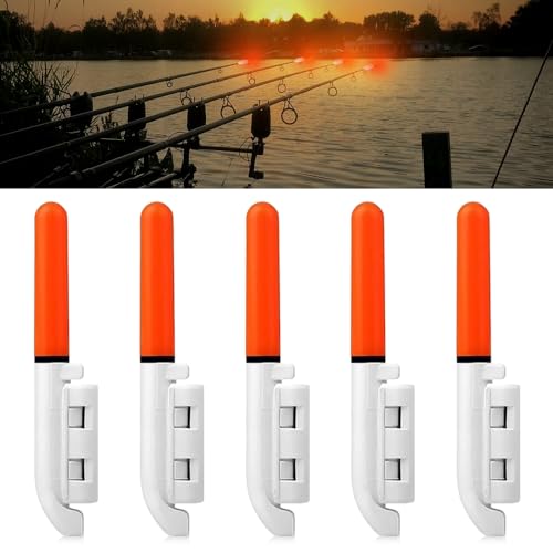 Riisoyu 5 Stück Angel-Alarmglocken, LED Wasserdicht Knicklichter Angeln Leuchtende LeuchtstäBe Mit Schnalle LED Bissanzeiger Rutenspitze für Nachtangeln, Rot Riisoyu 5 Stück Angel-Alarmglocken, LED Wasserdicht Knicklichter Angeln Leuchtende LeuchtstäBe Mit Schnalle LED Bissanzeiger Rutenspitze für Nachtangeln, Rot von Riisoyu