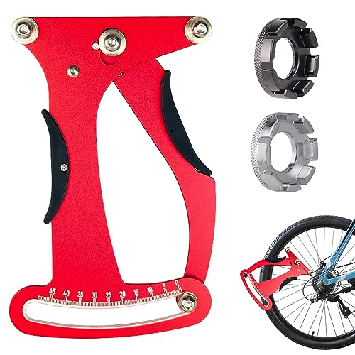 Riisoyu Speichenspannungsmesser, Aluminiumlegierung Fahrrad Speichenspanner Einstellwerkzeug mit 2 Speichenschlüssel Fahrradspeichen Tension Meter für Fahrradreifen Speichen Fertigung oder Korrektur von Riisoyu