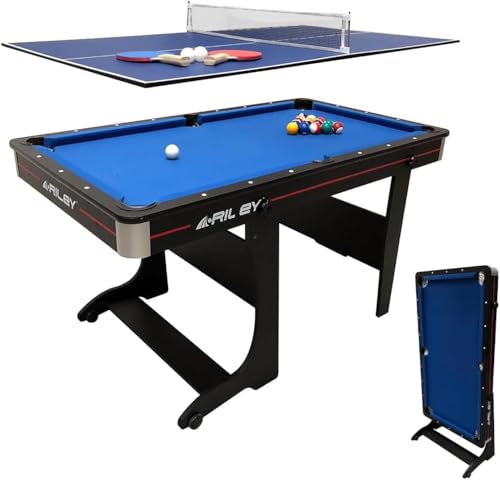 Riley 5ft 2-in-1 Klapp-Billardtisch – Innovatives Design mit Tischtennis- und Schreibtischfunktion – Bälle, Queues, Tischtennisplatte, Schläger, Bälle und Netz inklusive Riley 5ft 2-in-1 Klapp-Billardtisch – Innovatives Design mit Tischtennis- und Schreibtischfunktion – Bälle, Queues, Tischtennisplatte, Schläger, Bälle und Netz inklusive von Riley