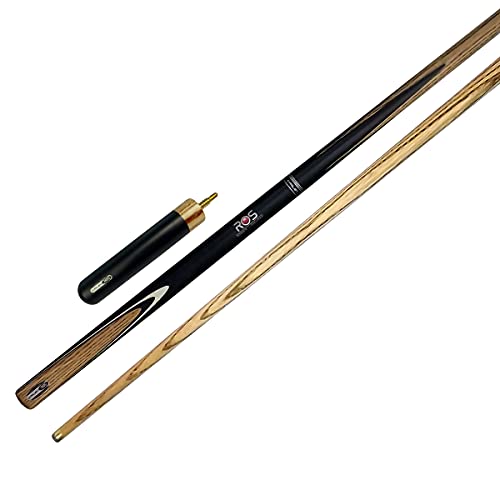 Riley Unisex-Adult Ronnie O'sullivan 2 Piece North American Ash Cue-145cm-9.5mm Tip with Soft case Snooker English Pool Cue, Black Butt/Natural Wood Shaft, 57" (145cm) von Riley
