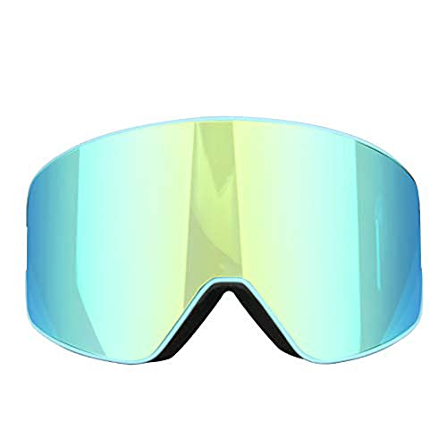 Riloer Double-Layer Permanent Anti-Fog-Objektiv-Skibrille, Anti-Ultraviolett-, Wind- und Anti-Schneeblind-Brille, geeignet für Skifahren, Wandern und Radfahren usw., schwarz gerahmte schwarze Gläser von Riloer