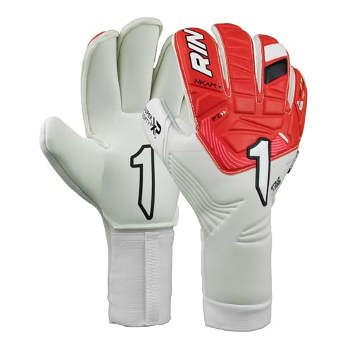 Rinat Nkam Prime Junior Torwarthandschuhe, Weiß, Rot, Größe 5 von Rinat