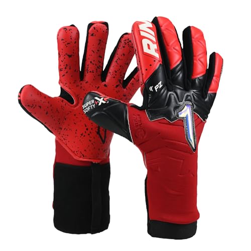 Rinat Xtreme Guard Zhero Semi Junior Fußball Torwarthandschuhe, Rot, Unisex, Größe 4 Rinat Xtreme Guard Zhero Semi Junior Fußball Torwarthandschuhe, Rot, Unisex, Größe 4 von Rinat