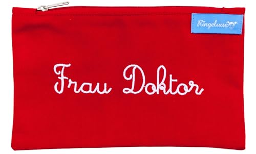 Roter Kosmetikbeutel zum Uniabschluss Frau Doktor 12 x 20 cm Baumwolle Ringelsuse Roter Kosmetikbeutel zum Uniabschluss Frau Doktor 12 x 20 cm Baumwolle Ringelsuse von Ringelsuse
