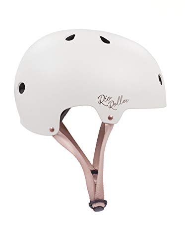 Rio Roller Unisex Erwachsene Rose Helmet Skateboardhelm, Negro (Cream), 57-59 cm von Rio Roller