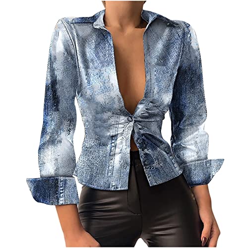 Damen Hemdjacke Kariert Langarm Oberteile Damen Elegant Casual Revers Knöpfe Langarmshirt Bluse Slim Langarmbluse Tunika Tops für Frauen Damen Hemdjacke Kariert Langarm Oberteile Damen Elegant Casual Revers Knöpfe Langarmshirt Bluse Slim Langarmbluse Tunika Tops für Frauen von WELLDAY