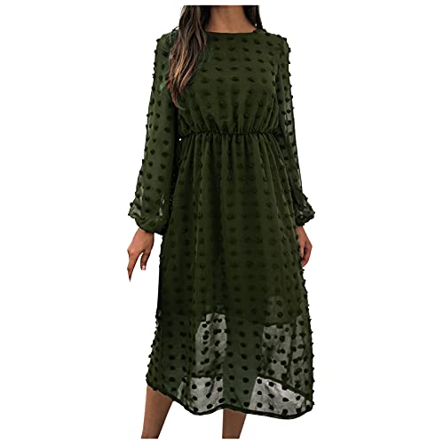Rioge Kleider Damen Lang, Mode Einfarbig Jacquard Kleid mit Haarballen Casual Rundhals Langarm Blusenkleid Damen Midi Herbst Und Winter Freizeitkleid Rioge Kleider Damen Lang, Mode Einfarbig Jacquard Kleid mit Haarballen Casual Rundhals Langarm Blusenkleid Damen Midi Herbst Und Winter Freizeitkleid von Rioge