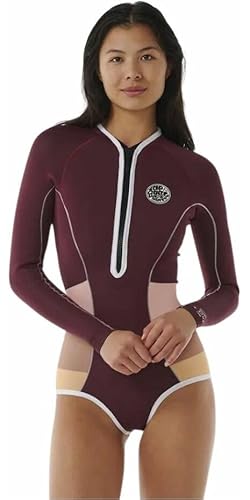 2024 Rip Curl Womens G-Bomb Hi-Cut Long Sleeve Shorty Wetsuit 13FWSP - Plum Rip Curl Womens Size - US 12 von Rip Curl