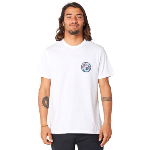 RIP CURL Passage Herren-T-Shirt mit Rundhalsausschnitt und kurzen Ärmeln, weiß, S von Rip Curl