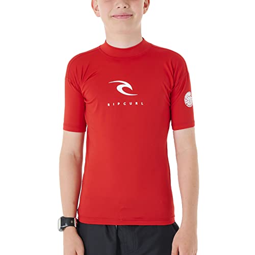 Rip Curl Boys Corps Short Sleeve Rash Vest 11NBRV - Red Junior Size - 14Y von Rip Curl