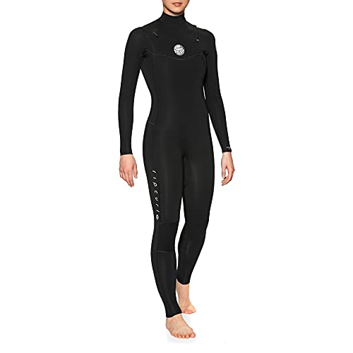 Rip Curl Damen Dawn Patrol 3/2mm Chest Zip Neoprenanzug mit Reißverschluss - Schwarz - Easy Stretch Flash Lining von Rip Curl