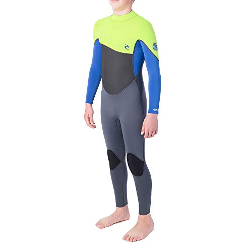 Rip Curl Junior Omega 5/3mm GBS Back Zip Wetsuit Lime - Freeflex Neopren in Aktion Platten - Hydroloc Collar von Rip Curl