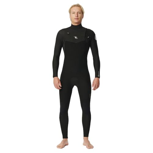 Rip Curl Mens Dawn Patrol Eco Perfomance 4/3mm GBS Chest Zip Wetsuit 15DMFS - Black Rip Curl Mens Size - S von Rip Curl