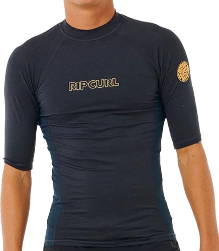 Rip Curl Mens Dawn Patrol Performance UPF Short Sleeve Rash Vest 14BMRV - Mineral Blue Mens Size - M Rip Curl Mens Dawn Patrol Performance UPF Short Sleeve Rash Vest 14BMRV - Mineral Blue Mens Size - M von Rip Curl
