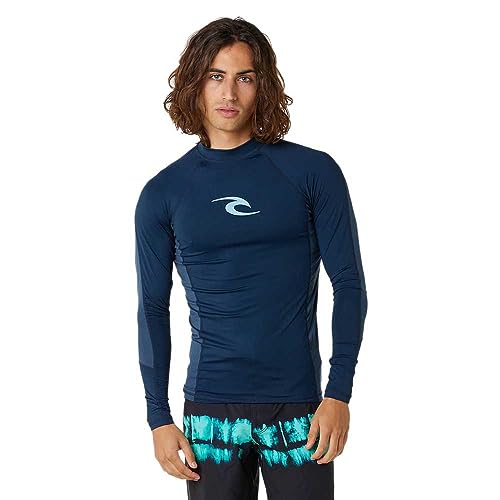 Rip Curl Mens Waves UPF Performance Long Sleeve Rash Vest 141MRV - Dark Navy Mens Size - S von Rip Curl