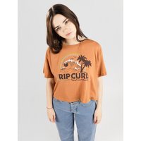 Rip Curl Rainbow Waves Crop T-Shirt light brown von Rip Curl