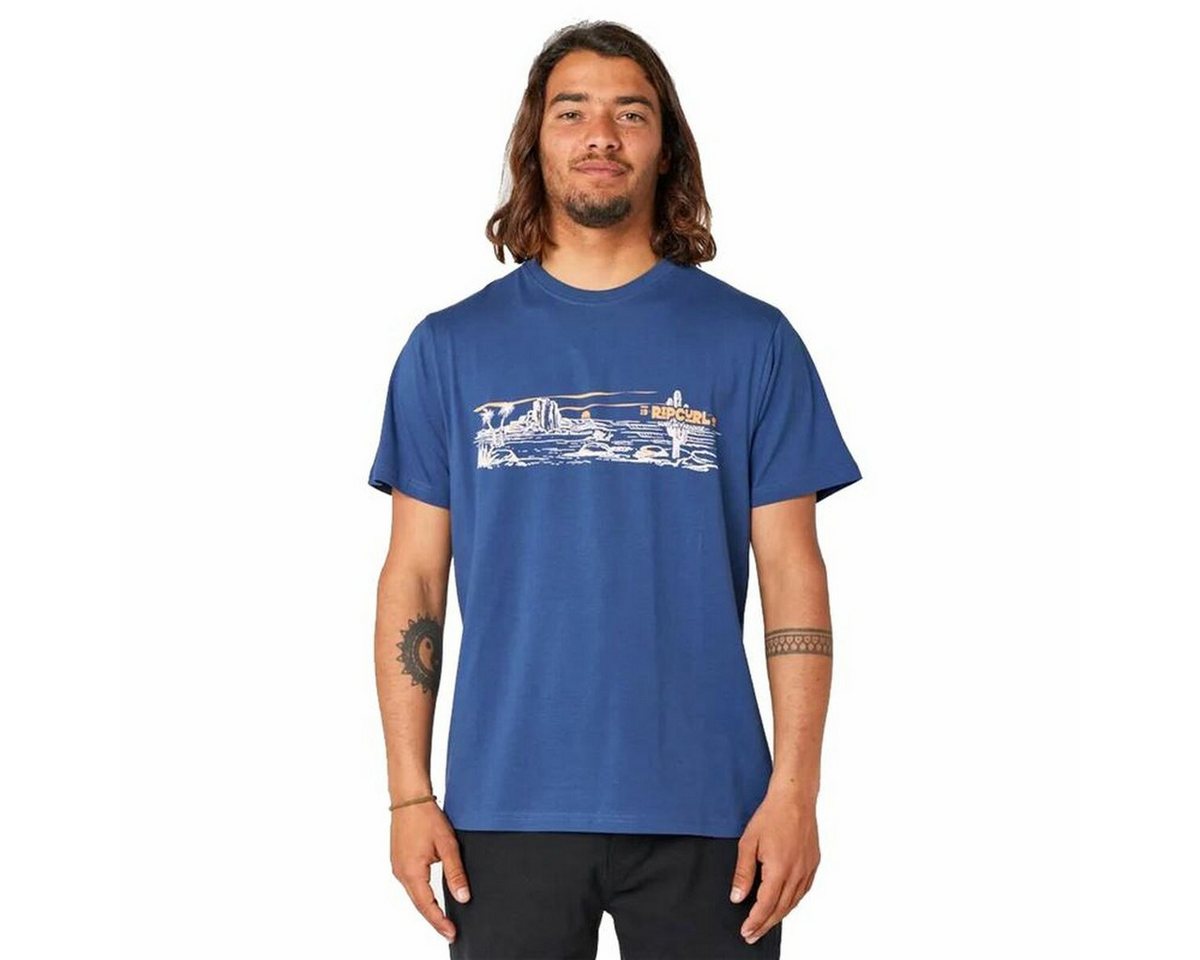 Rip Curl T-Shirt Herren Kurzarm-T-Shirt Rip Curl Paradise Land Blau von Rip Curl