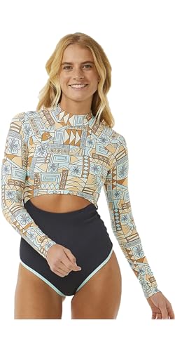 Rip Curl Womens Block Party Long Sleeve UV Surfsuit 0DVWSW - Blue Womens Size - S von Rip Curl