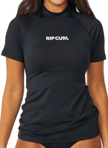 Rip Curl Womens Classic Surf Short Sleeve Rash Vest 15HWRV - Black Size - L von Rip Curl