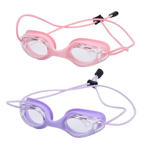 Risipu Kinder-Schwimmbrille, 2 Stück, Bungee-Gurt, kein Ziehen der Haare, Anti-Beschlag- und auslaufsicheres Design, Kleinkind-Brille mit Schnellverstellung, für Kinder von 3–14 Jahren, Hellrosa und Risipu Kinder-Schwimmbrille, 2 Stück, Bungee-Gurt, kein Ziehen der Haare, Anti-Beschlag- und auslaufsicheres Design, Kleinkind-Brille mit Schnellverstellung, für Kinder von 3–14 Jahren, Hellrosa und von Risipu