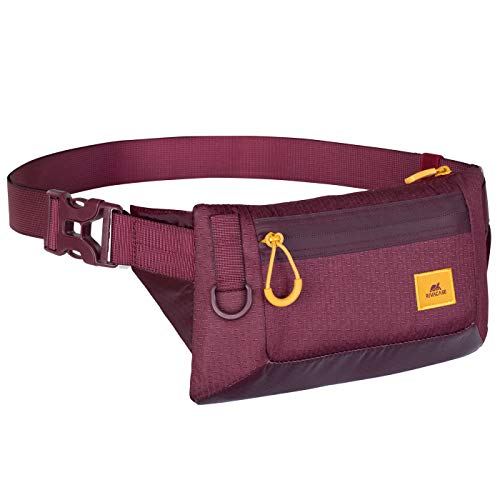 RIVACASE Hüfttasche Gürteltasche Bauchtasche mit Tabletfach 7 Zoll, Brusttasche wasserdicht, Laufgürtel Umhängetasche - ideal für unterwegs, Sport Fitness Wandern (Burgundy rot) von Rivacase