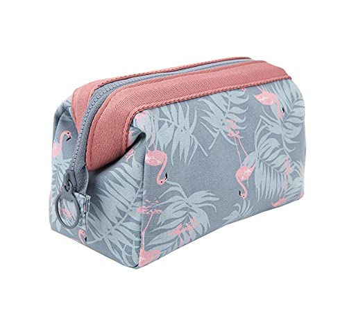 Kosmetiktaschen,wasserdichte Polyester Baumwoll Make up Tasche Multifunktions Portable Reise Kulturbeutel Flamingo für Frauen Mädchen von Rmeet