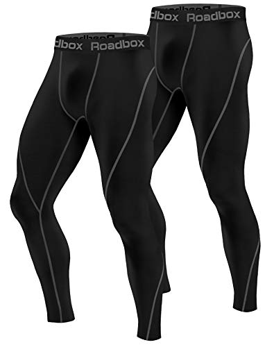 Roadbox Kompressionshose Laufhose Herren Lang für Sport,Trainings,Fitness,Radfahren,Yoga,Wandern,Basketball(Schwarz,XXXL) von Roadbox