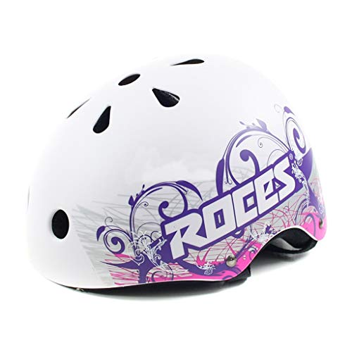 Roces Erwachsene Tattoo Aggr. Helm, White/Violet, M von Roces