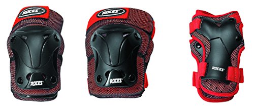 Roces Jungen 3 Pack Schützer Ventilat Schutzset, red/Black, One Size von Roces