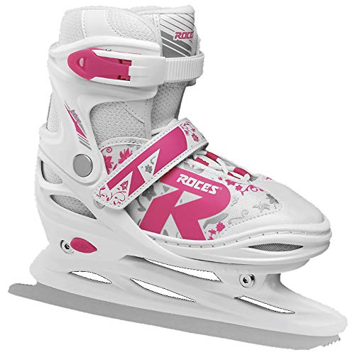 Roces Kinder Jokey Ice 2.0 Verstellbarer Schlittschuh, White/Fuchsia, 38-41 von Roces