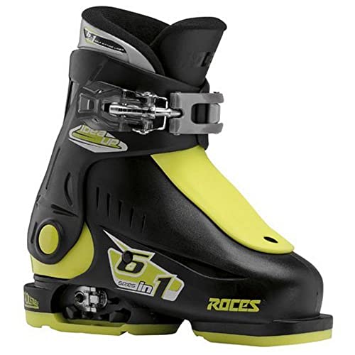 Roces Kinder Skischuhe Idea Up Größenverstellbar, Black-Lime, 25/29, 450490-018 von Roces