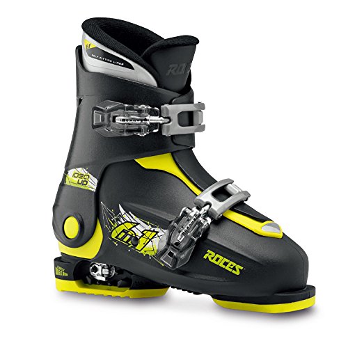 Roces Kinder Skischuhe Idea Up Größenverstellbar, Black-Lime, 30/35, 450491-018 von Roces