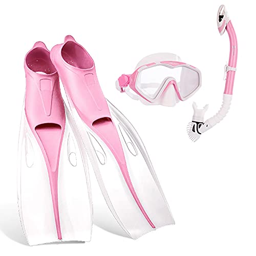 Rock88 Schwimm Flossen Taucher Brille Unterwassersport Erwachsene Professionelles Schnorchel Training Fins Ideal für Reisen,Pink,S(EUR 36 von Rock88