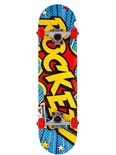 Rocket Complete Popart Mini-Skateboard, Unisex, Erwachsene, mehrfarbig, 7,5 Zoll von Rocket Dog