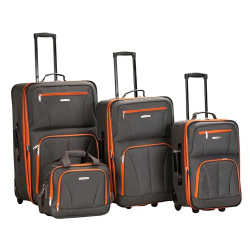 Rockland Luggage 4 Piece Set, Charcoal, One Size Rockland Luggage 4 Piece Set, Charcoal, One Size von Rockland