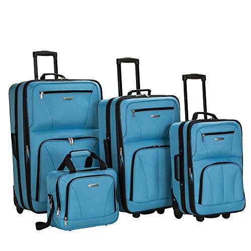 Rockland Luggage Journey Softside aufrechtes Set, türkis, Einheitsgröße, 4-teiliges Gepäck-Set von Rockland
