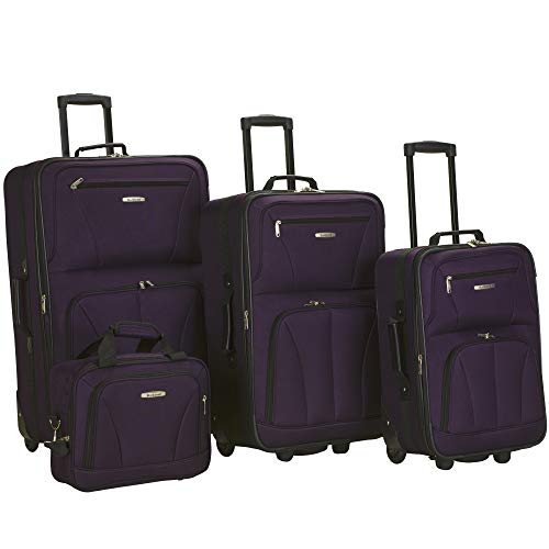Rockland Luggage Journey Softside Stand-Set, Violett, 4-Piece Set (14/19/24/28), Journey Softside Gepäck-Set von Rockland
