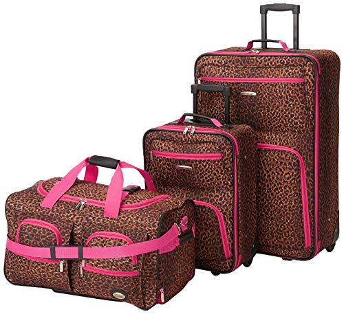 Rockland 3-teiliges Gepäck-Set, transparent, 3-teiliges Gepäck-Set, Pinkleopard, Einheitsgröße, Melbourne Hardside Erweiterbares Spinnrad Gepäck Rockland 3-teiliges Gepäck-Set, transparent, 3-teiliges Gepäck-Set, Pinkleopard, Einheitsgröße, Melbourne Hardside Erweiterbares Spinnrad Gepäck von Rockland