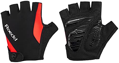 Roeckl Sports Fahrradhandschuh Basel, Performance Unisex Fingerhandschuh, Schwarz/Rot 6.5 von Roeckl