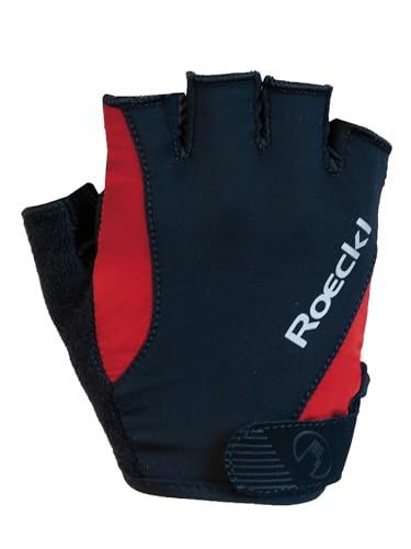 Roeckl Sports Fahrradhandschuh Basel, Performance Unisex Fingerhandschuh, Schwarz/Rot 6.0 von Roeckl