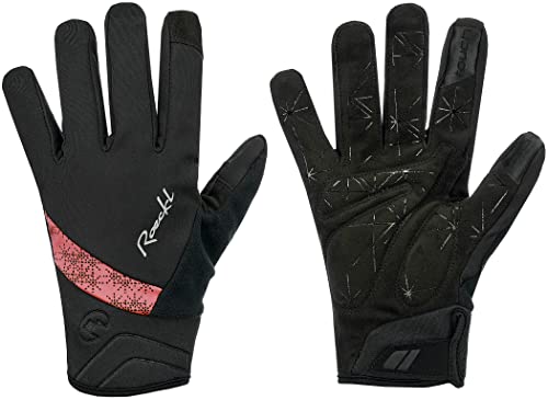 Roeckl Waldau Damen Winter Fahrrad Handschuhe lang schwarz/Coral 2023: Größe: 8 von Roeckl