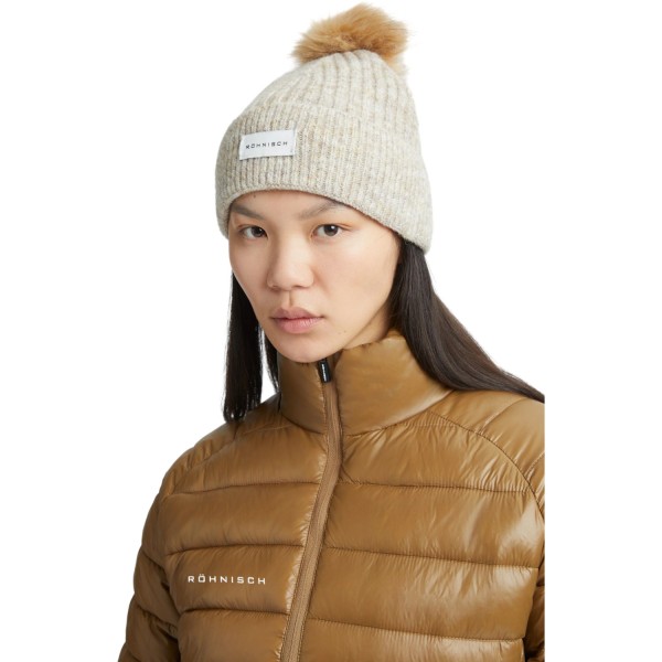 Röhnisch Beanie Pom Rib beige von Röhnisch