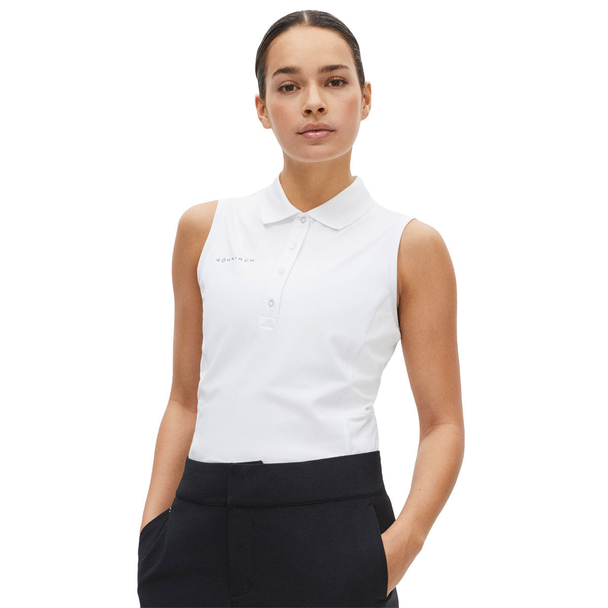 Röhnisch Womens Nicky Golf Polo Shirt, Female, White, Large | American Golf von Röhnisch